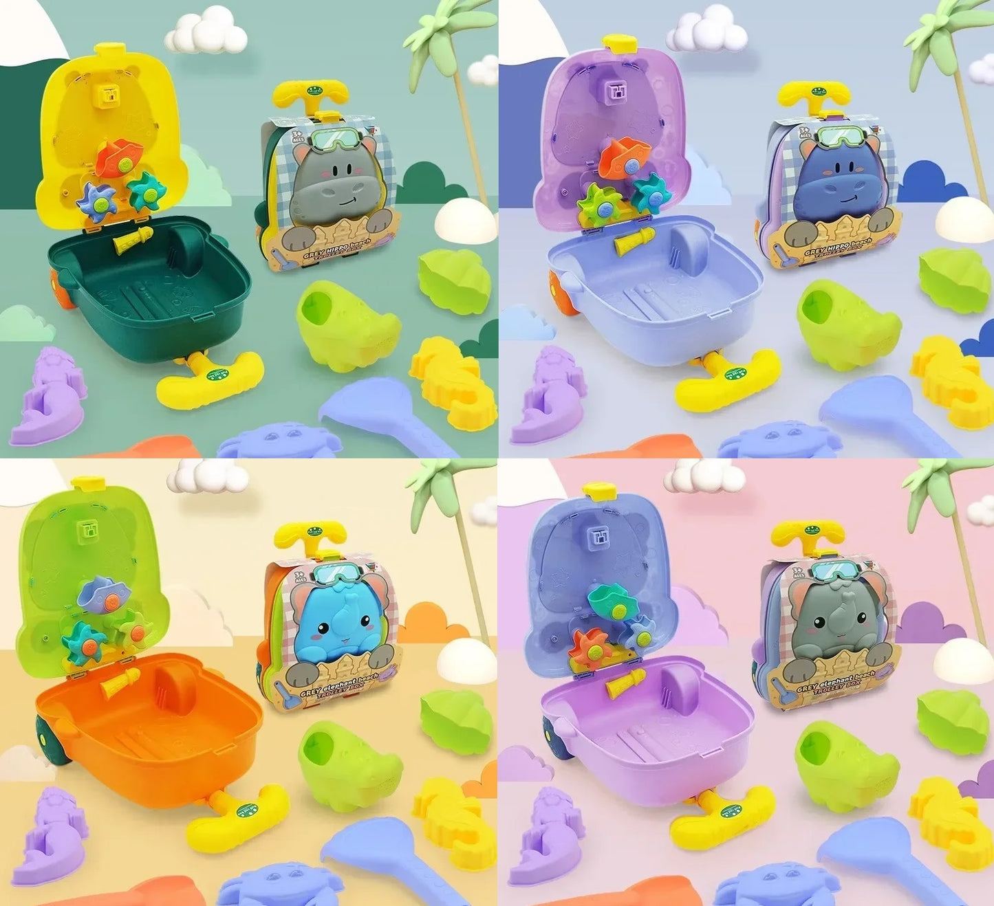 Maleta de Juegos de Arena y Agua - Elefante o Hipopótamo