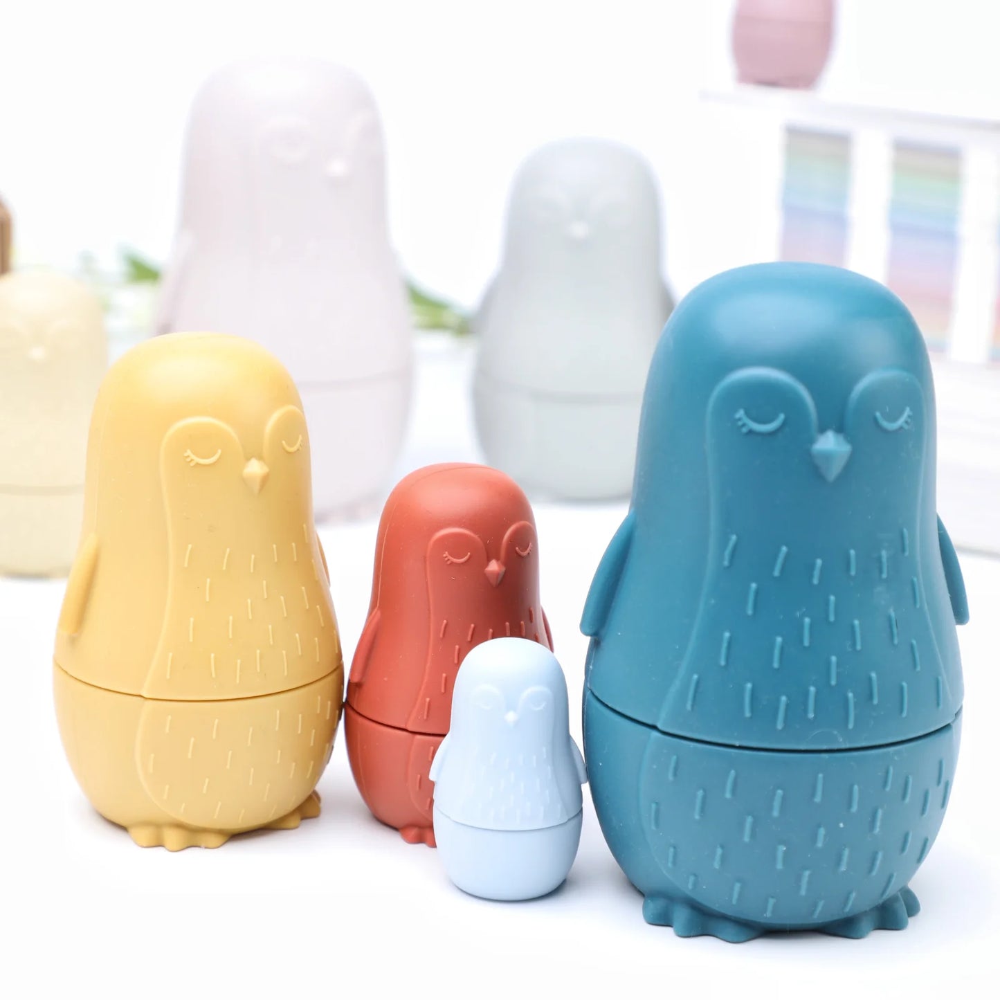 Matryoshka pingüinos silicona