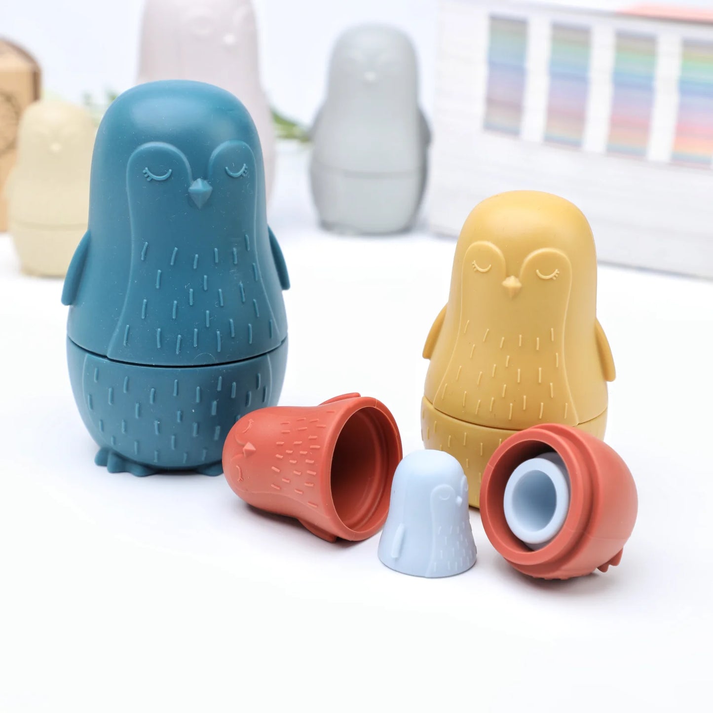 Matryoshka pingüinos silicona